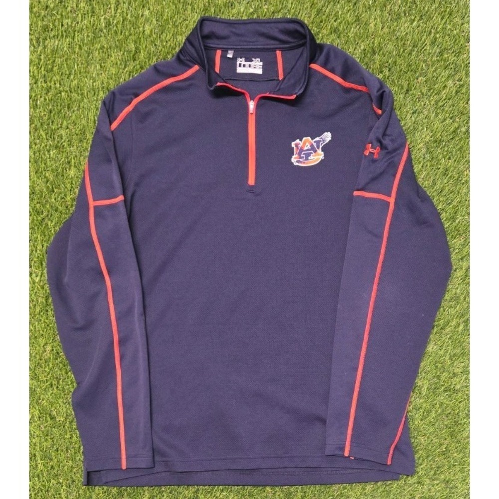 Under Armour Auburn Tigers Quarter Zip Pullover XL Navy Blue War Eagle SEC NCAA